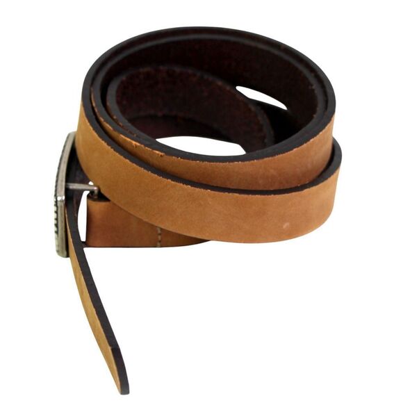 Massimo Dutti BROWN REAL LEATHER SKINNY 3/4"Wd CASUAL DRESS BELT Sz 75-80 (C76 - Picture 2 of 13